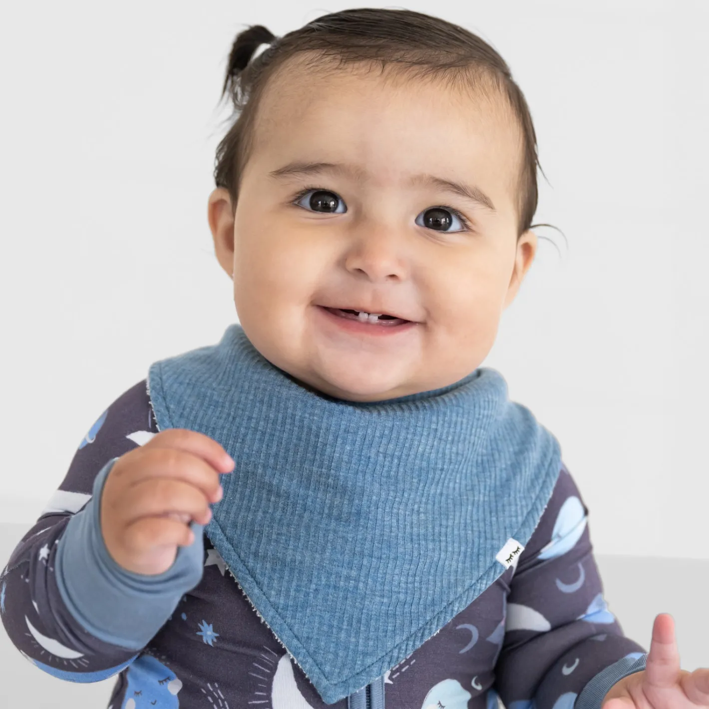 Bibs<Little Sleepies Ribbed Bandana Bib Heather Blue