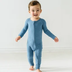 For New Moms|Hospital Matching Moments<Little Sleepies Ribbed Zippy Heather Blue