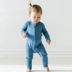 For New Moms|Hospital Matching Moments<Little Sleepies Ribbed Zippy Heather Blue