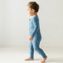 For New Moms|Hospital Matching Moments<Little Sleepies Ribbed Zippy Heather Blue
