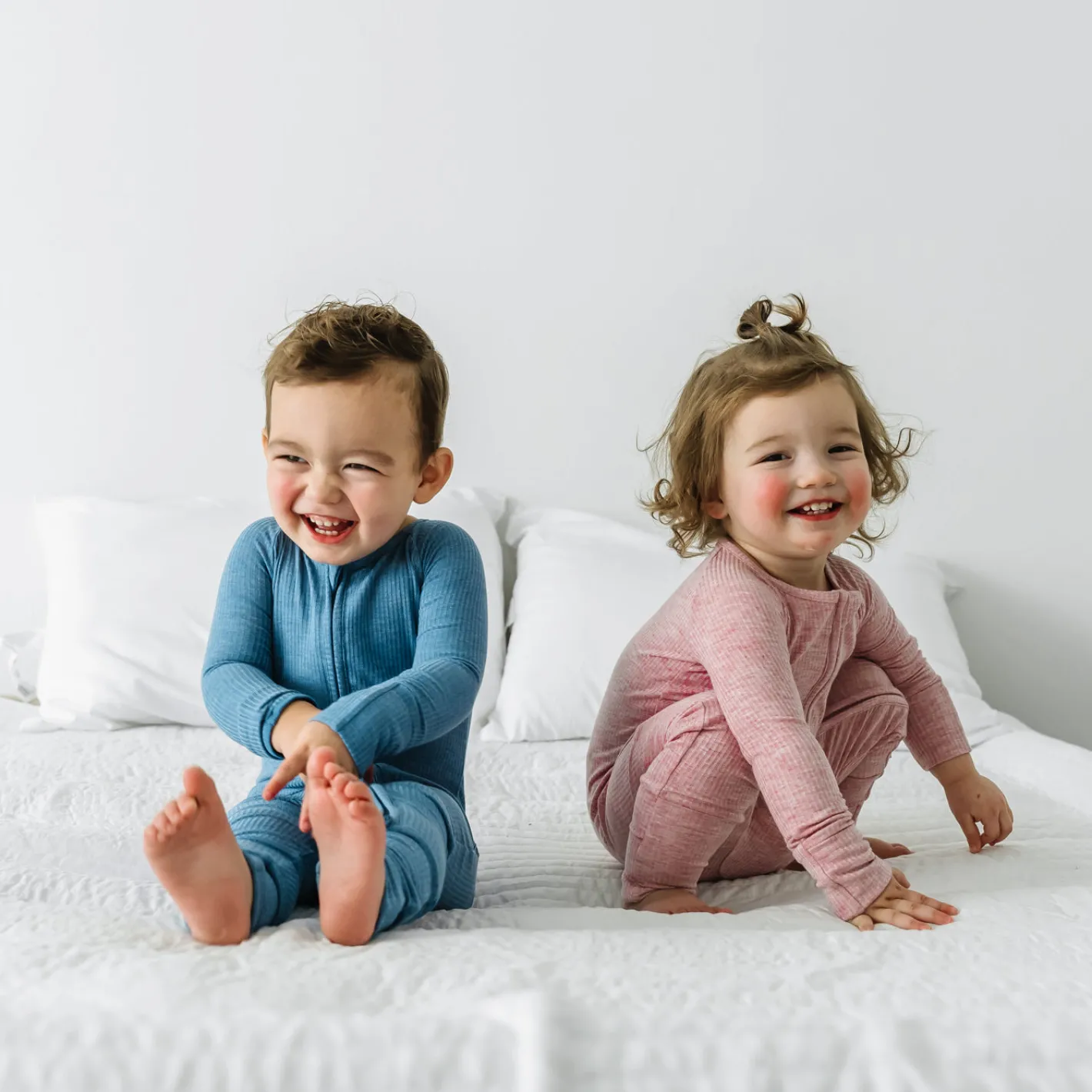 For New Moms|Hospital Matching Moments<Little Sleepies Ribbed Zippy Heather Blue