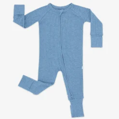 For New Moms|Hospital Matching Moments<Little Sleepies Ribbed Zippy Heather Blue