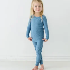 Two-Piece Pj Sets|Two-Piece Pj Sets<Little Sleepies Two-Piece Ribbed Pajama Set Heather Blue