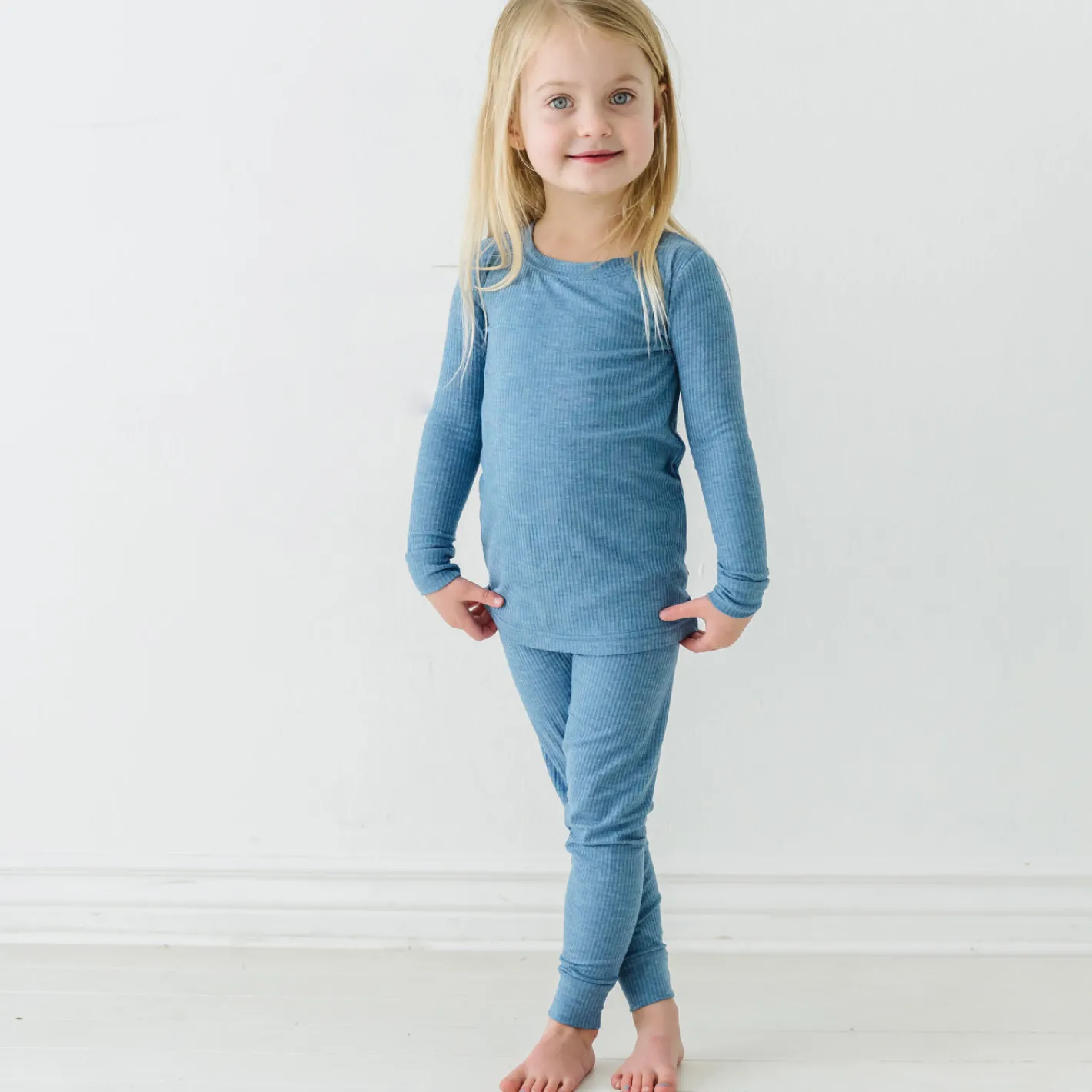 Two-Piece Pj Sets|Two-Piece Pj Sets<Little Sleepies Two-Piece Ribbed Pajama Set Heather Blue