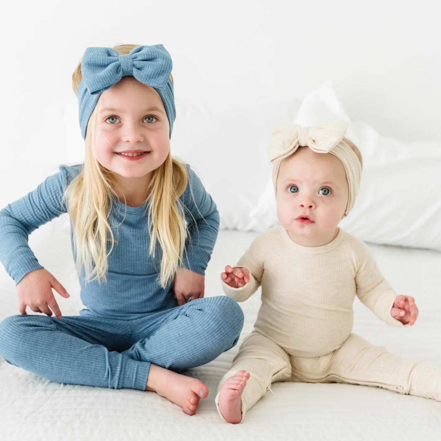 Two-Piece Pj Sets|Two-Piece Pj Sets<Little Sleepies Two-Piece Ribbed Pajama Set Heather Blue