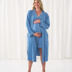For New Moms|Hospital Matching Moments<Little Sleepies Women's Pajama Set Heather Blue