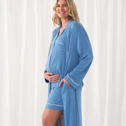 For New Moms|Hospital Matching Moments<Little Sleepies Women's Pajama Set Heather Blue