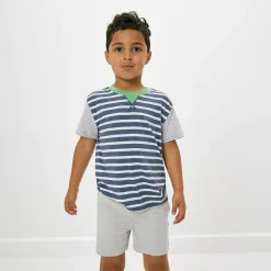 Tops & Tees|Tops & Tees<Little Sleepies Relaxed Tee Heather Blue Stripes