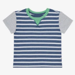 Tops & Tees|Tops & Tees<Little Sleepies Relaxed Tee Heather Blue Stripes