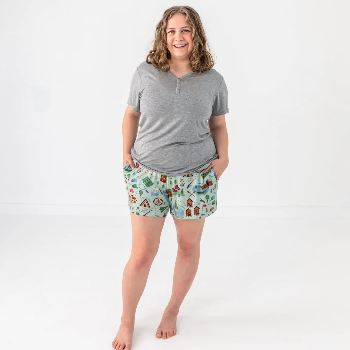 Mommy & Me|Mommy & Me<Little Sleepies Women's Short Sleeve Pajama Top Heather Gray