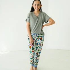 Mommy & Me|Mommy & Me<Little Sleepies Women's Short Sleeve Pajama Top Heather Gray