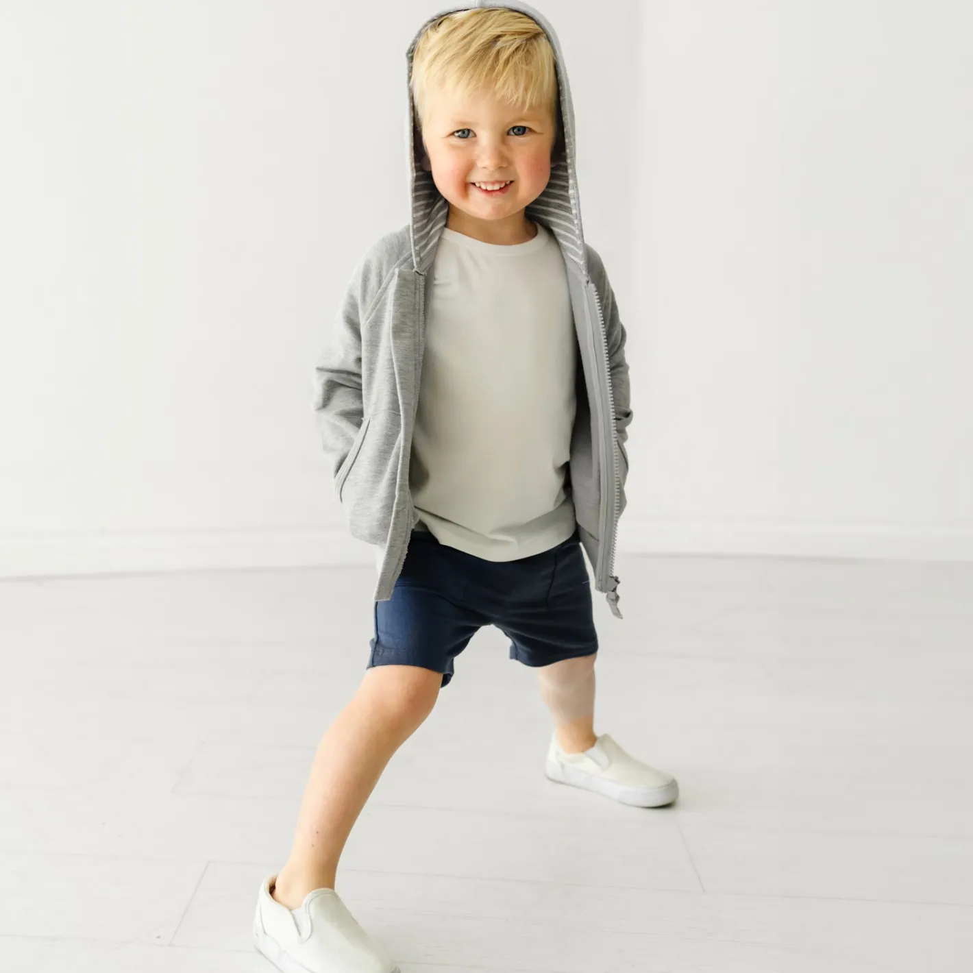 Everyday Essentials|Everyday Essentials<Little Sleepies Zip Hoodie Heather Gray