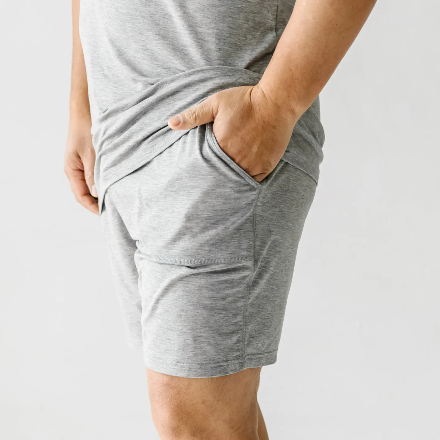 Daddy & Me|Full Family Matching<Little Sleepies Men's Pajama Shorts Heather Gray
