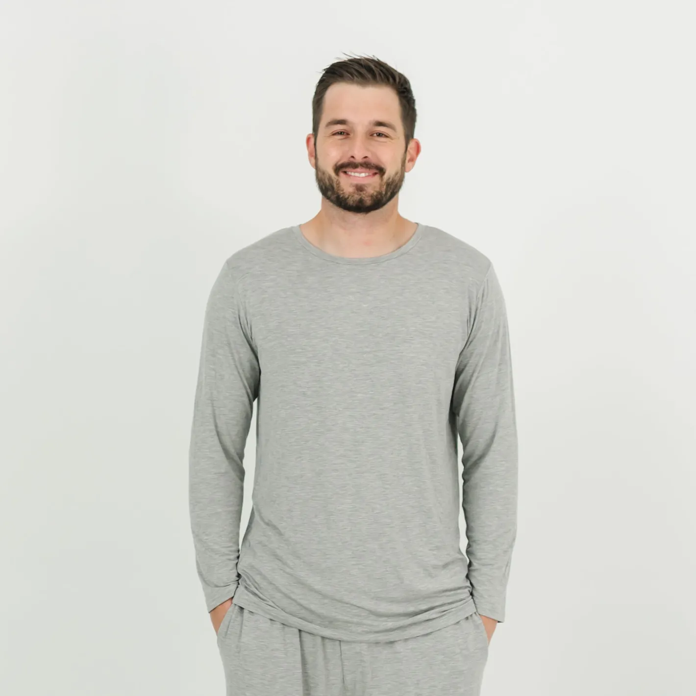 Daddy & Me|Full Family Matching<Little Sleepies Men's Pajama Top Heather Gray