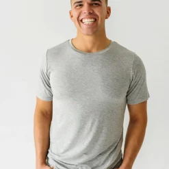 Daddy & Me|Full Family Matching<Little Sleepies Men's Short Sleeve Pajama Top Heather Gray