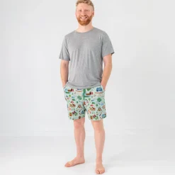 Daddy & Me|Full Family Matching<Little Sleepies Men's Short Sleeve Pajama Top Heather Gray