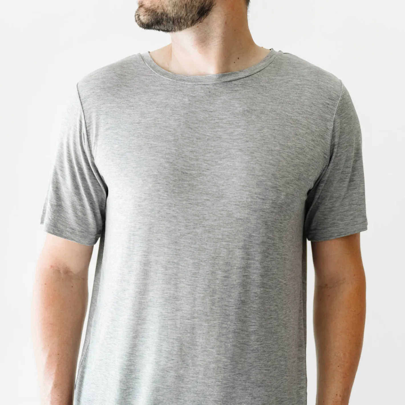 Daddy & Me|Full Family Matching<Little Sleepies Men's Short Sleeve Pajama Top Heather Gray