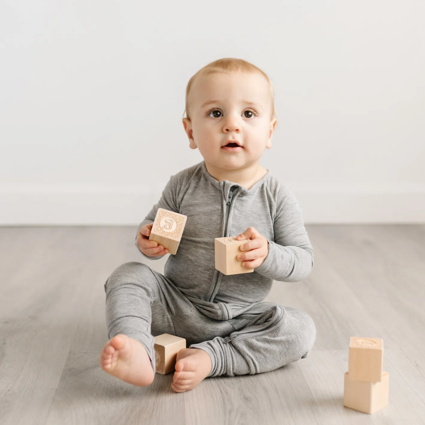 Zippies|Mommy & Me<Little Sleepies Zippy Heather Gray