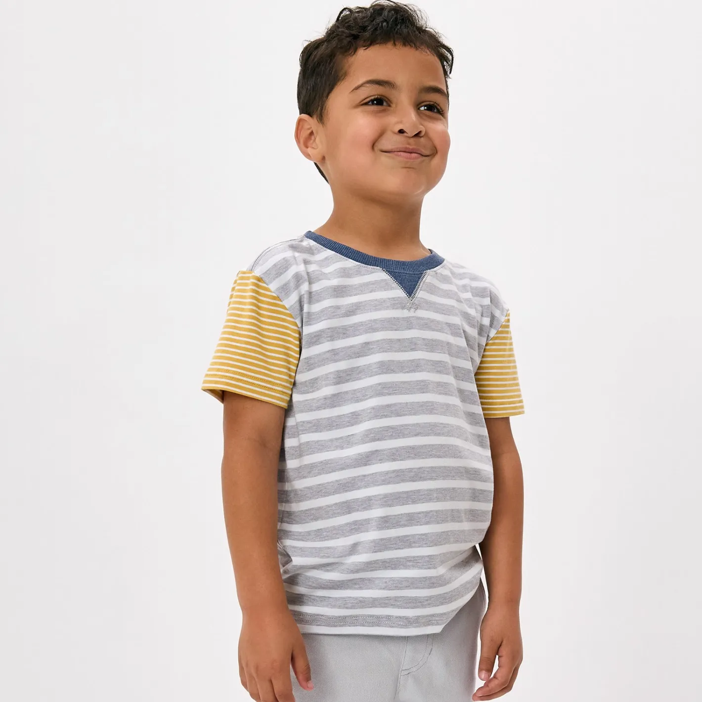 Tops & Tees|Tops & Tees<Little Sleepies Relaxed Tee Heather Gray Stripes