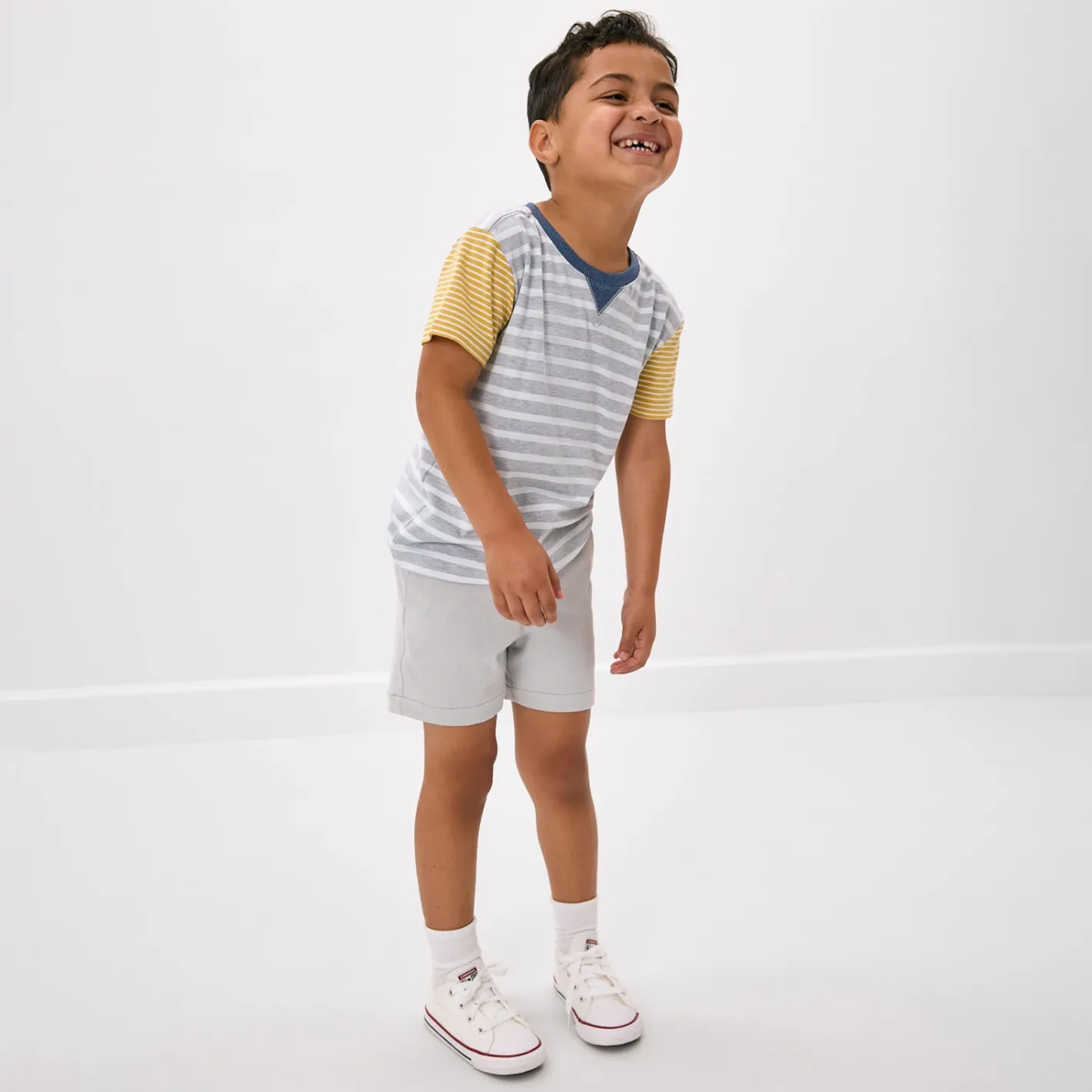 Tops & Tees|Tops & Tees<Little Sleepies Relaxed Tee Heather Gray Stripes