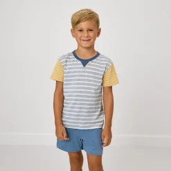 Tops & Tees|Tops & Tees<Little Sleepies Relaxed Tee Heather Gray Stripes
