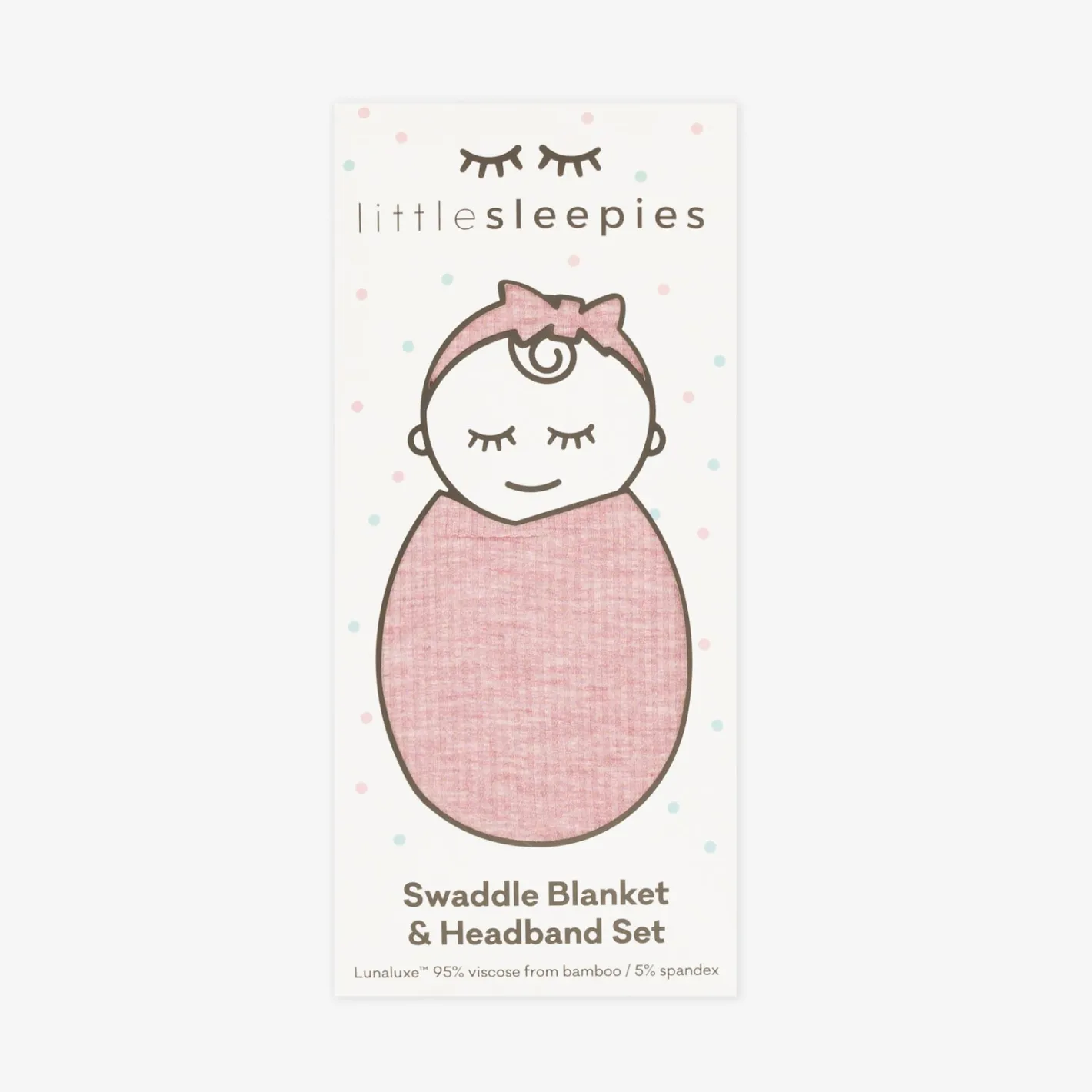 Swaddles<Little Sleepies Ribbed Swaddle & Luxe Bow Headband Set Heather Mauve