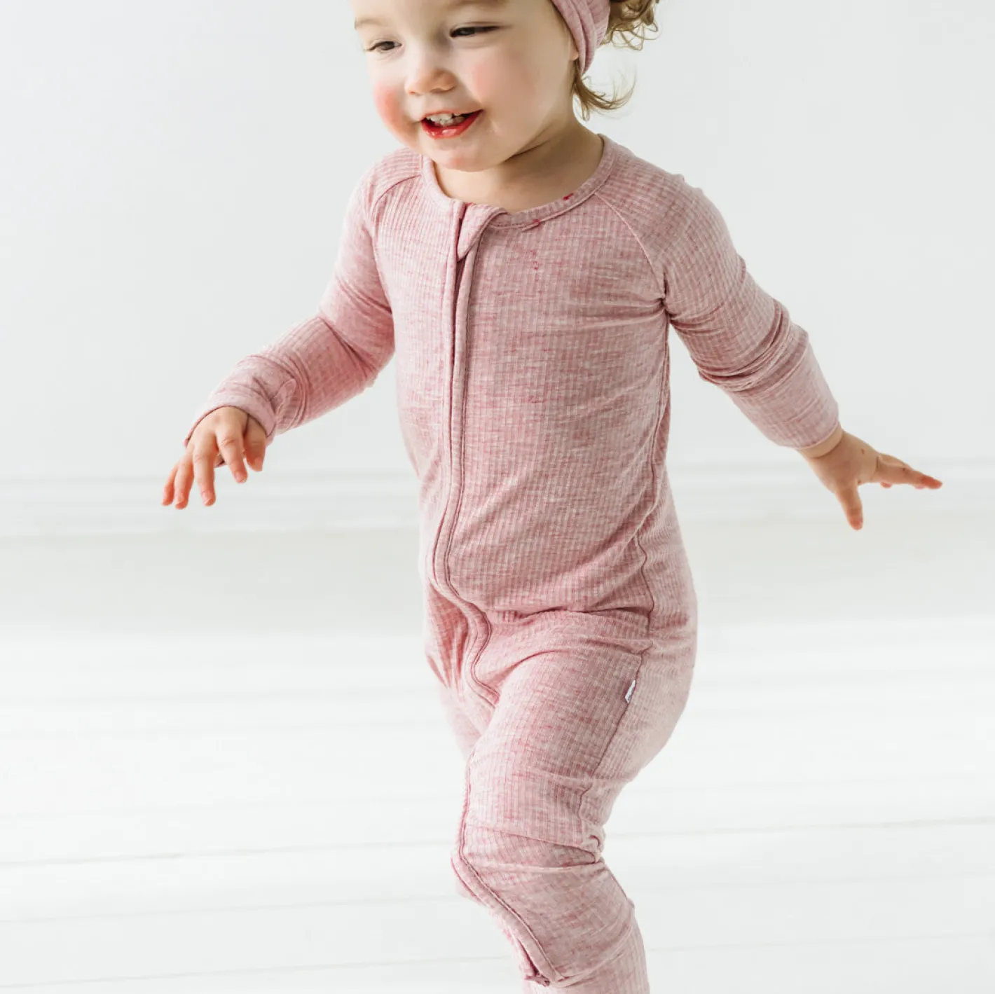 For New Moms|Hospital Matching Moments<Little Sleepies Ribbed Zippy Heather Mauve