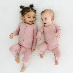 For New Moms|Hospital Matching Moments<Little Sleepies Ribbed Zippy Heather Mauve