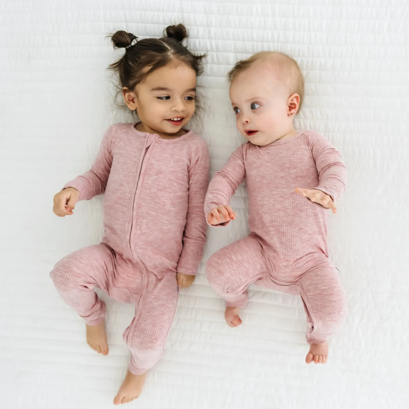 For New Moms|Hospital Matching Moments<Little Sleepies Ribbed Zippy Heather Mauve