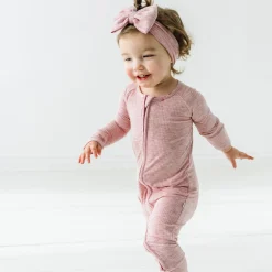 Hats & Headbands<Little Sleepies Ribbed Luxe Bow Headband Heather Mauve