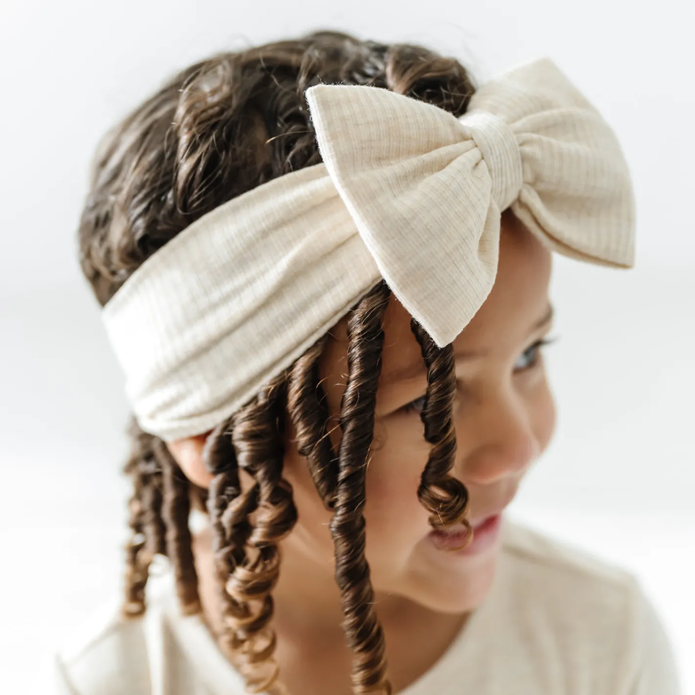 Hats & Headbands<Little Sleepies Ribbed Luxe Bow Headband Heather Oatmeal