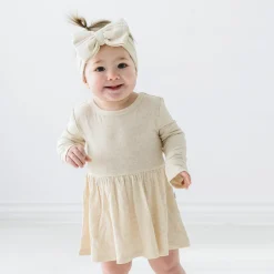 Hats & Headbands<Little Sleepies Ribbed Luxe Bow Headband Heather Oatmeal