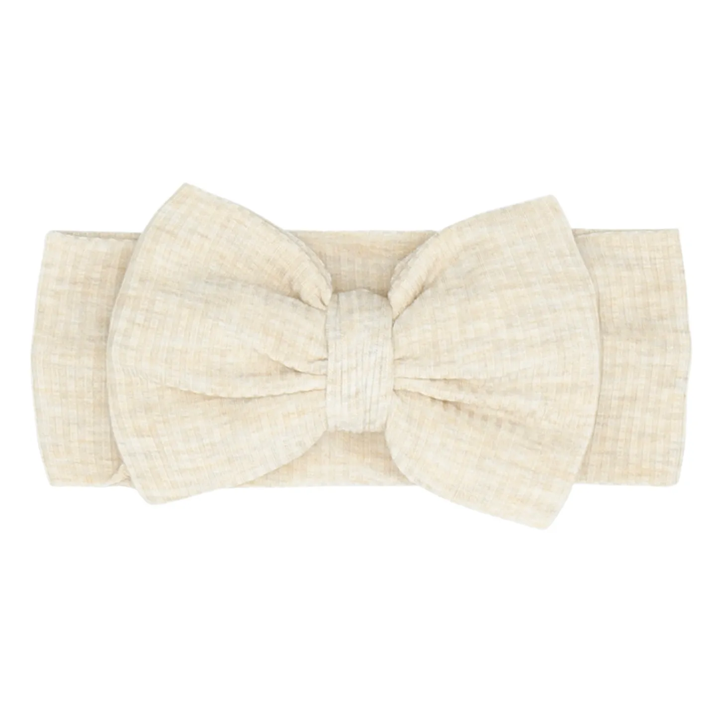 Hats & Headbands<Little Sleepies Ribbed Luxe Bow Headband Heather Oatmeal