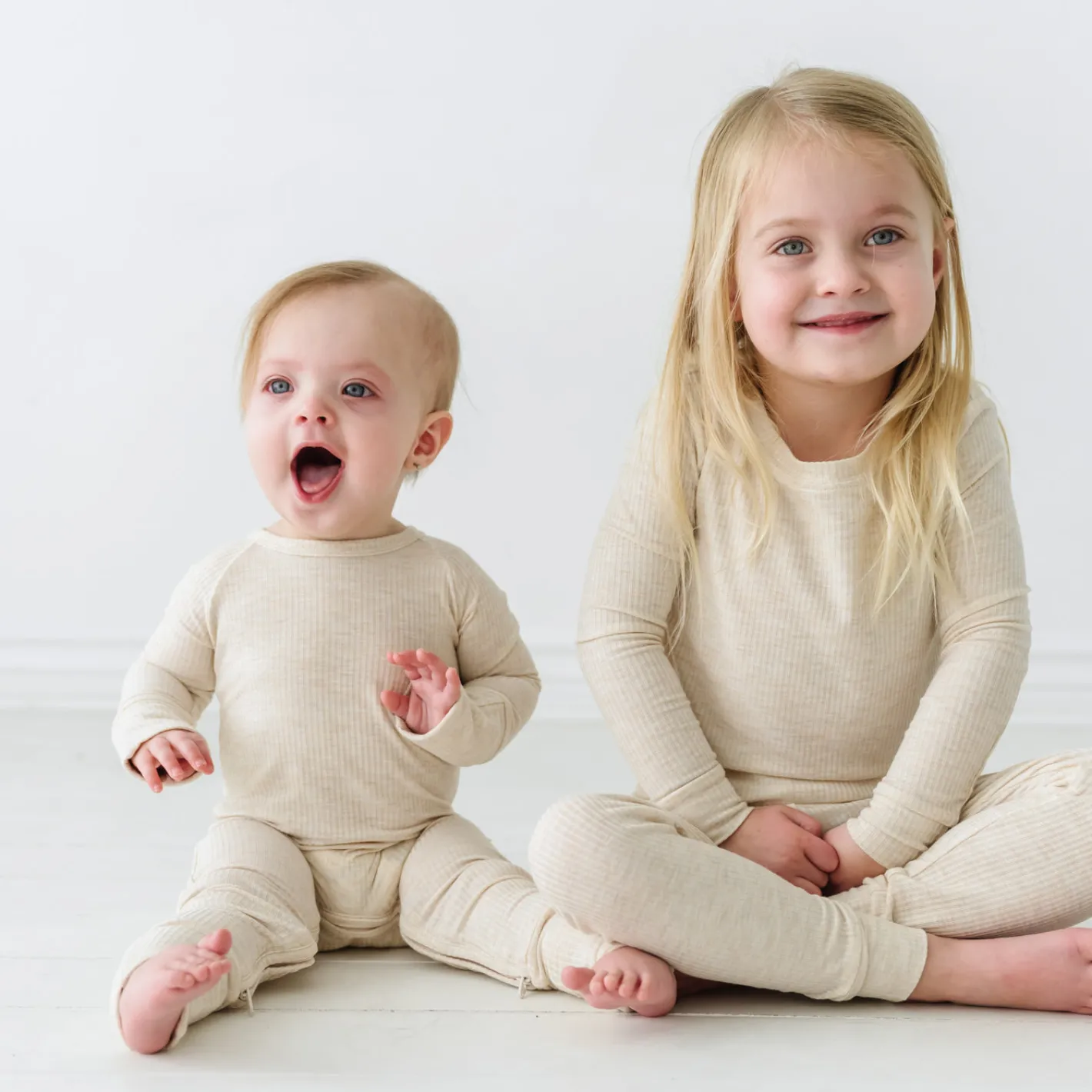 Two-Piece Pj Sets|Two-Piece Pj Sets<Little Sleepies Two-Piece Ribbed Pajama Set Heather Oatmeal