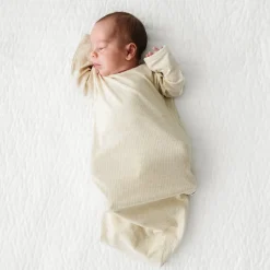 For New Moms|Hospital Matching Moments<Little Sleepies Ribbed Infant Gown Heather Oatmeal