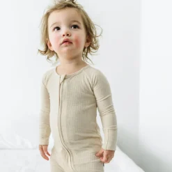 For New Moms|Hospital Matching Moments<Little Sleepies Ribbed Zippy Heather Oatmeal