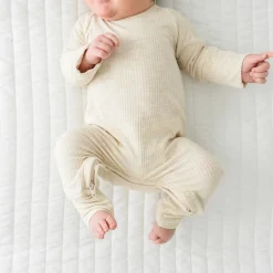 For New Moms|Hospital Matching Moments<Little Sleepies Ribbed Crescent Zippy Heather Oatmeal