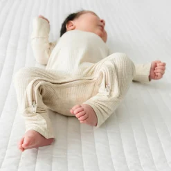 For New Moms|Hospital Matching Moments<Little Sleepies Ribbed Crescent Zippy Heather Oatmeal
