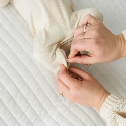 For New Moms|Hospital Matching Moments<Little Sleepies Ribbed Crescent Zippy Heather Oatmeal