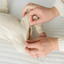 For New Moms|Hospital Matching Moments<Little Sleepies Ribbed Crescent Zippy Heather Oatmeal
