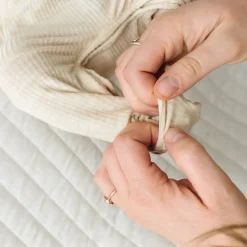 For New Moms|Hospital Matching Moments<Little Sleepies Ribbed Crescent Zippy Heather Oatmeal