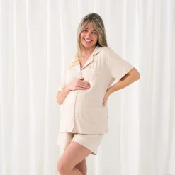 For New Moms|Hospital Matching Moments<Little Sleepies Women's Pajama Set Heather Oatmeal
