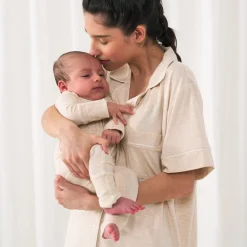 For New Moms|Hospital Matching Moments<Little Sleepies Women's Pajama Set Heather Oatmeal