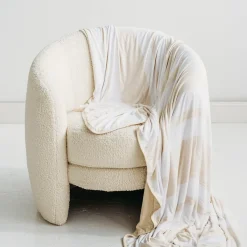 Cloud Blankets|Cloud Blankets<Little Sleepies Oversized Cloud Blanket® Heather Oatmeal Stripe