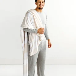 Cloud Blankets|Cloud Blankets<Little Sleepies Oversized Cloud Blanket® Heather Oatmeal Stripe