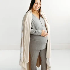 Cloud Blankets|Cloud Blankets<Little Sleepies Oversized Cloud Blanket® Heather Oatmeal Stripe