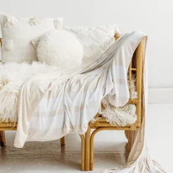 Cloud Blankets|Cloud Blankets<Little Sleepies Oversized Cloud Blanket® Heather Oatmeal Stripe