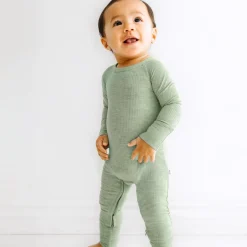 Zippies|Mommy & Me<Little Sleepies Ribbed Crescent Zippy Heather Sage