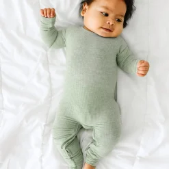 Zippies|Mommy & Me<Little Sleepies Ribbed Crescent Zippy Heather Sage