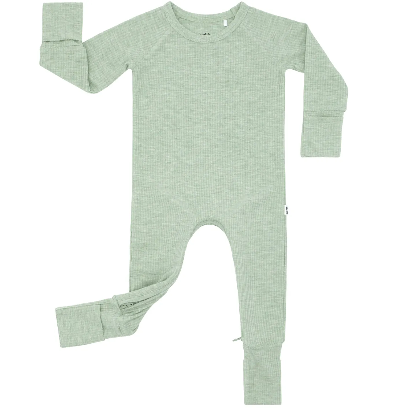 Zippies|Mommy & Me<Little Sleepies Ribbed Crescent Zippy Heather Sage